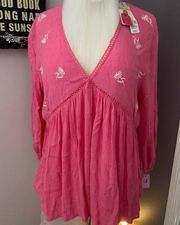 NWT  Embroidered
Floral Tunic