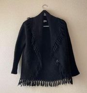 Johnny was alpaca wool fringe cardigan small