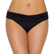 La Blanca Womens Island Goddess Banded Hipster Bikini Bottom Size 12 Black