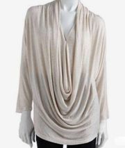 draped beige blouse size xs