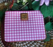 Dooney & Bourke pink leather gingham wristlet purse​​​​