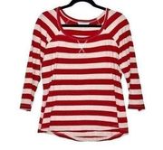 French Connection Red Striped Top Size Large