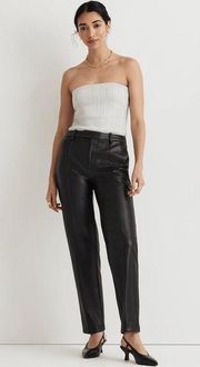 Madewell x Aimee Song Slim Tapered Pants in Black Faux Leather Size 0 NO562 New