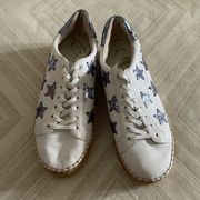 Marc Fisher Marcia Womens Leather Low Top Lace Up Espadrille Star Sneakers