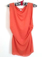 Orange Ruched Tank Top Shirt M