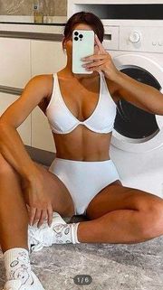 SheIn Plain Push Up V Neck Bikini Swimsuit