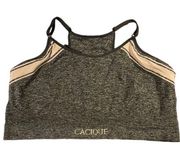 Women's Cacique Charcoal Heathered Gray Pink Bralette Size 22/24 EUC #S-564