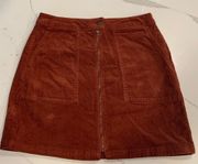 Crimson Corduroy Skirt