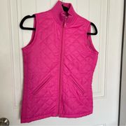 Lilly Pulitzer pink barbiecore quilted vest jacket women’s size XS spring