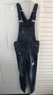 Blue Spice distressed denim overalls size 7