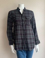 Rag and Bone Oversized Plaid Button Down Tunic Top sz XS PW15