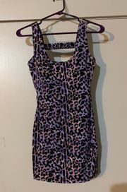 Multi Color Leopard Print Mini Dress Size XS By