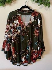 Floral Sweet Pea Flouncy Blouse