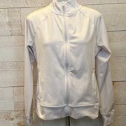 ATHLETIC WORKS Women's White Side Stripe Full Zip Activewear Jacket Size M