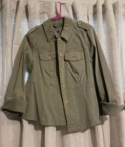 Olive Light Weight Peplum Jacket size 10 NEW WITH TAGS