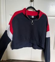 Red White & Blue half zip up