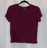 American Eagle Outfitters Burgundy Short Sleeve