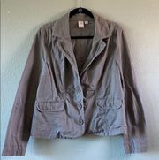 Caslon army jacket blazer green details sz XL