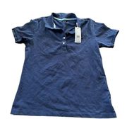 New Vineyard Vines Womens Navy Blue Prep Pique Polo Size Small