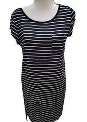 Nicole Miller Short Sleeve Striped Tshirt Dress Size Medium