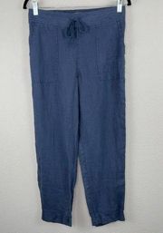 Navy Blue Linen Casual Pants/Joggers Size Small NWOT