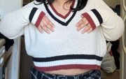 LA Hearts Cropped Sweater Cream