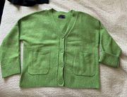 ASOS  oversized cropped green button front cardigan