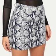 snake print mini skirt