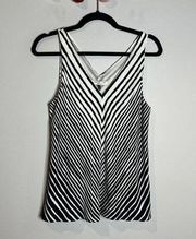 Halston Heritage patterned striped silky tank top