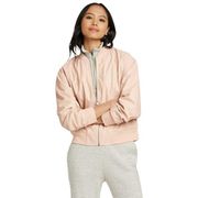 Who What Wear Womens Jacket Sz L Peach Blush Faux Leather Pleather Bomber NEW