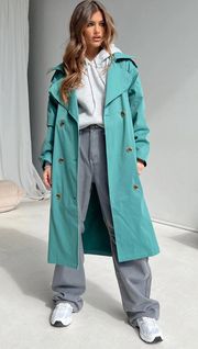 Teal Trench Coat