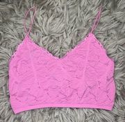 ZARA pink lace trim bralette top size XS