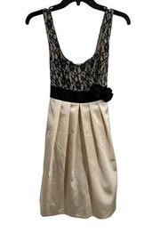 A. Byer Lace Top Cream Dress Size 9