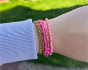 Pink Stack Boho Beaded Bracelets