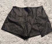 Black Leather Skort