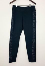 Anthropologie Pure + Good Laser Cut Eyelet Ponte Leggings