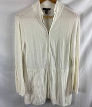 H by Halston Bell Sleeve Sweater Cardigan Full Zip Small