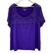Jessica London bright purple short sleeve blouse size 26/28