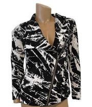 Tera splatter Abstract asymmetrical zip Hooded Sweatshirt SP 4688