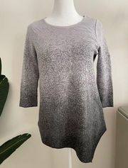 Womens Gray Blouse Asymmetrical Sweater Medium Simply Vera Wang Ombre Sweater
