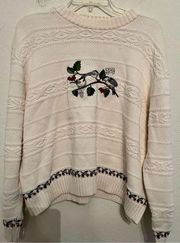 Vintage Cabela's Women's Embroidered Cotton Sweater Size L regular