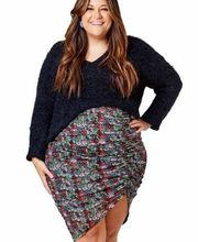 A'Beautiful Soul Ophelia Black Mulitcolor Floral Print Mesh Skirt Size 10/12 NWT