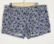 Floral 3.5" classic chino short Size 14 Blue White