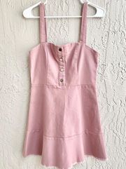 By The Way Sleeveless Raw Hem Carmin Mini Dress Blush Denim Pink Women's Medium