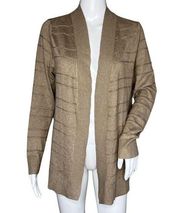 Karen Scott Sweater Womens Medium Tan Open Cardigan Everyday Neutral Minimalist