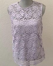 Nanette Lepore Purple Lavender Lace or Crochet Top Blouse XS New Mystic Haze