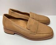 Vionic Loafers Womens Size 5 Tan Leather Slip On Casual Block Heel