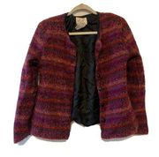 Kathie Lee Vintage Size Medium 8/10 Multicolor Stripe Mohair Blend Blazer Jacket