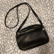 90s vintage Chico’s small woven black leather shoulder purse