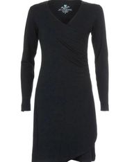 KUHL Vienna Super Soft Knee Length Long Sleeve Dress in Black